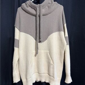 Cozy Two-Tone Hooded Sweater